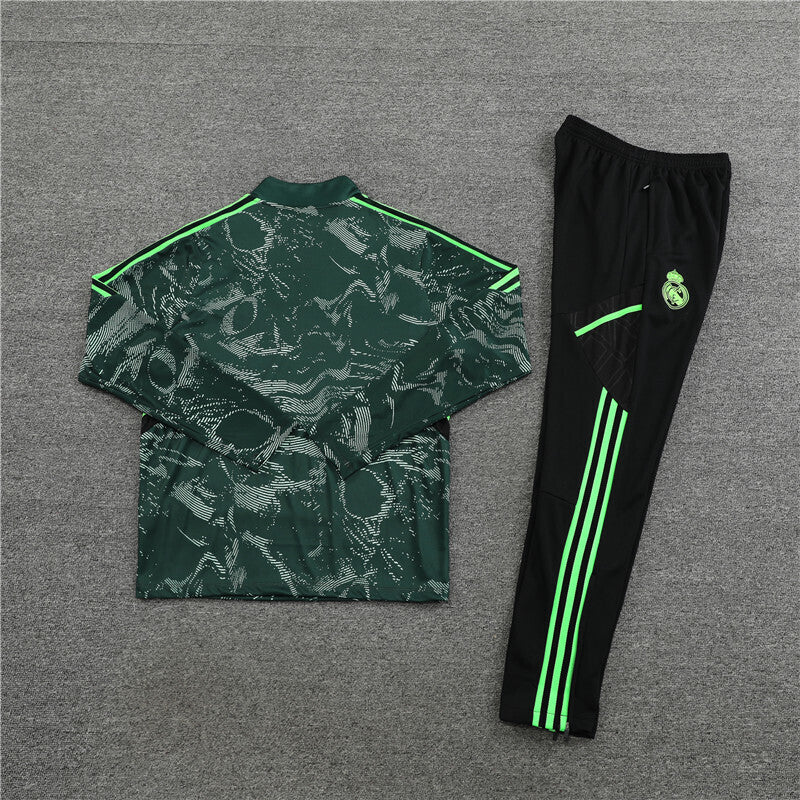 Real Madrid Tracksuit-Dark Green and Black