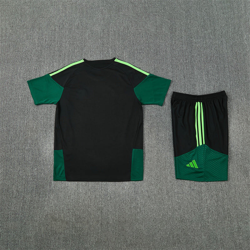 Mexico Shorts Set-Black and Dark Green
