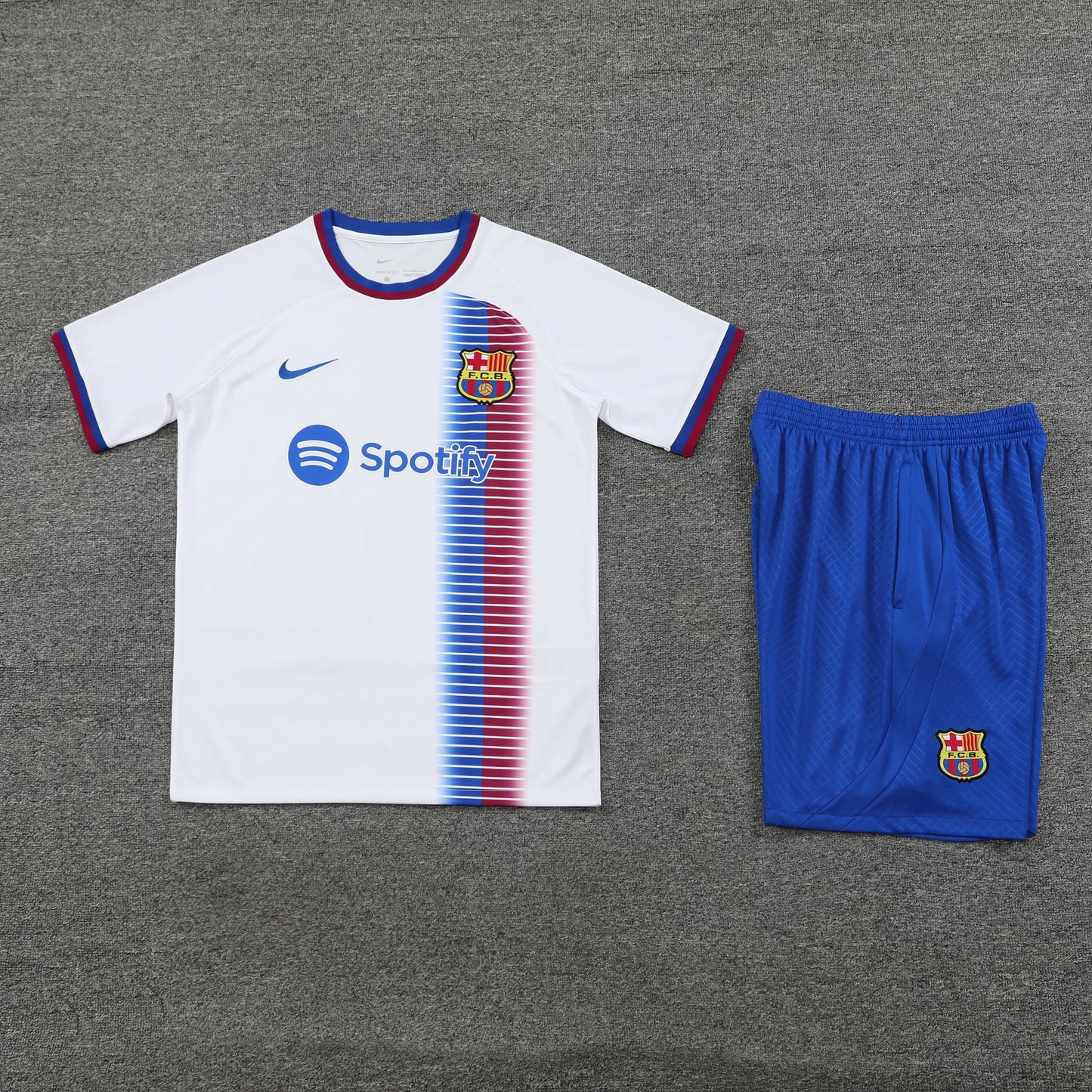 Barcelona Shorts Set-White and Blue