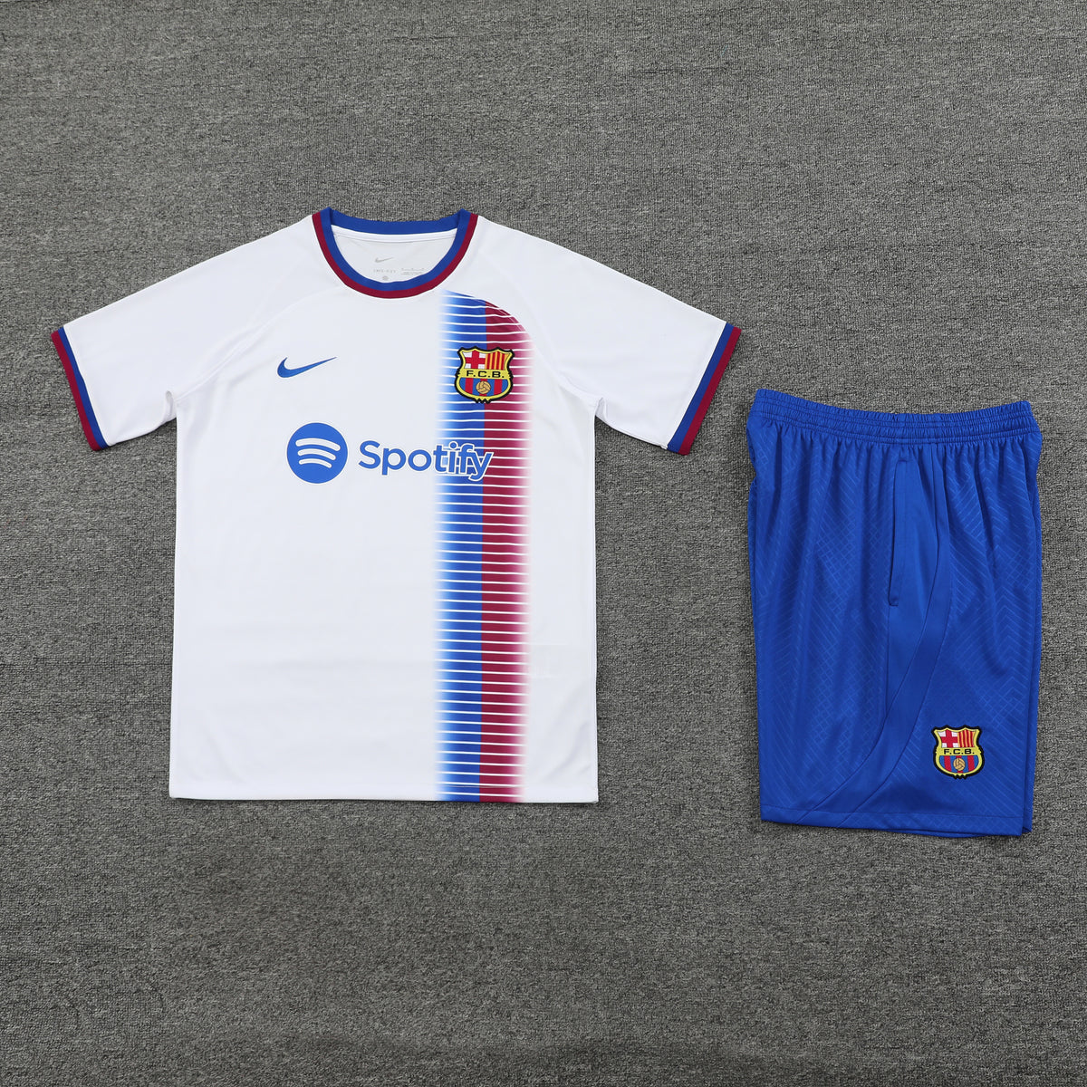 Barcelona Shorts Set-White and Blue