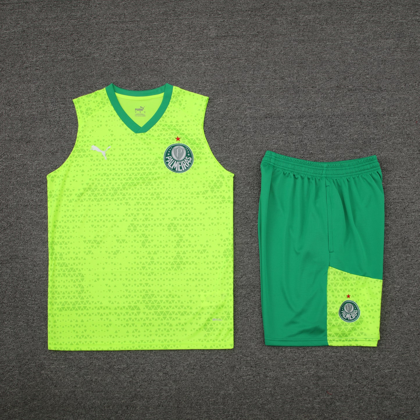Palmeiras Vest Set-Neon Green and Dark Green