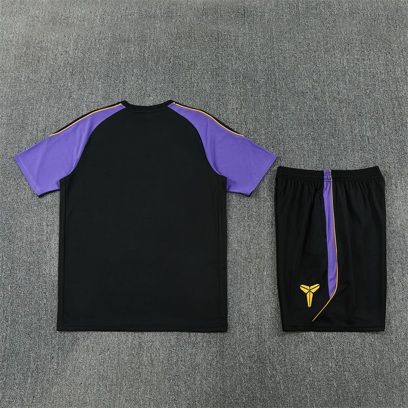 Barcelona Shorts Set-Black and Purple