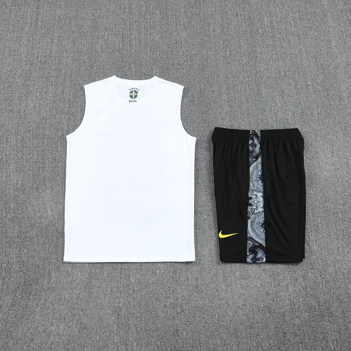 Brazil Vest Set-White and Black