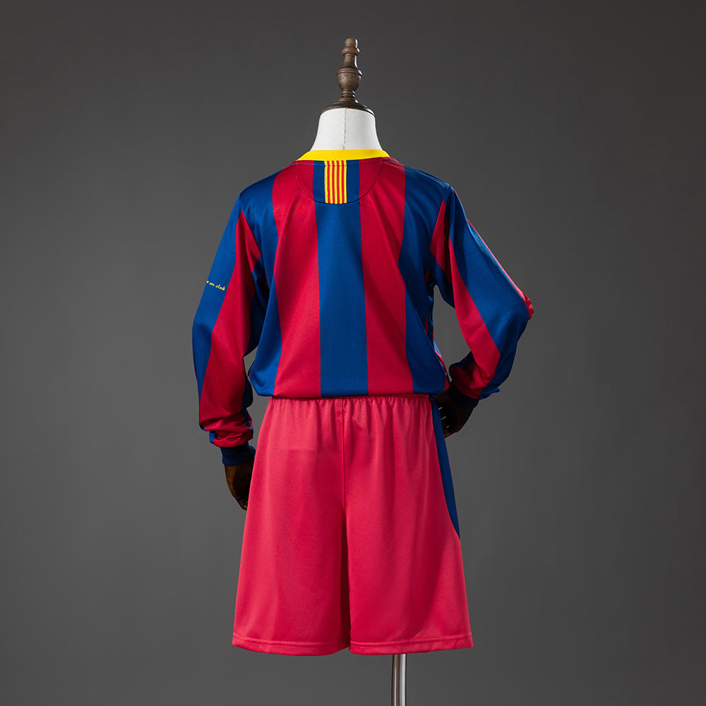 Barcelona 10/11 Home Retro Long Sleeve Kids Kit