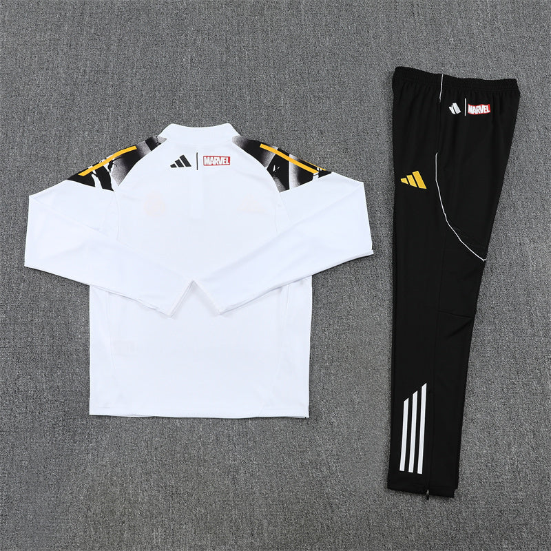 Real Madrid Tracksuit-White and Black