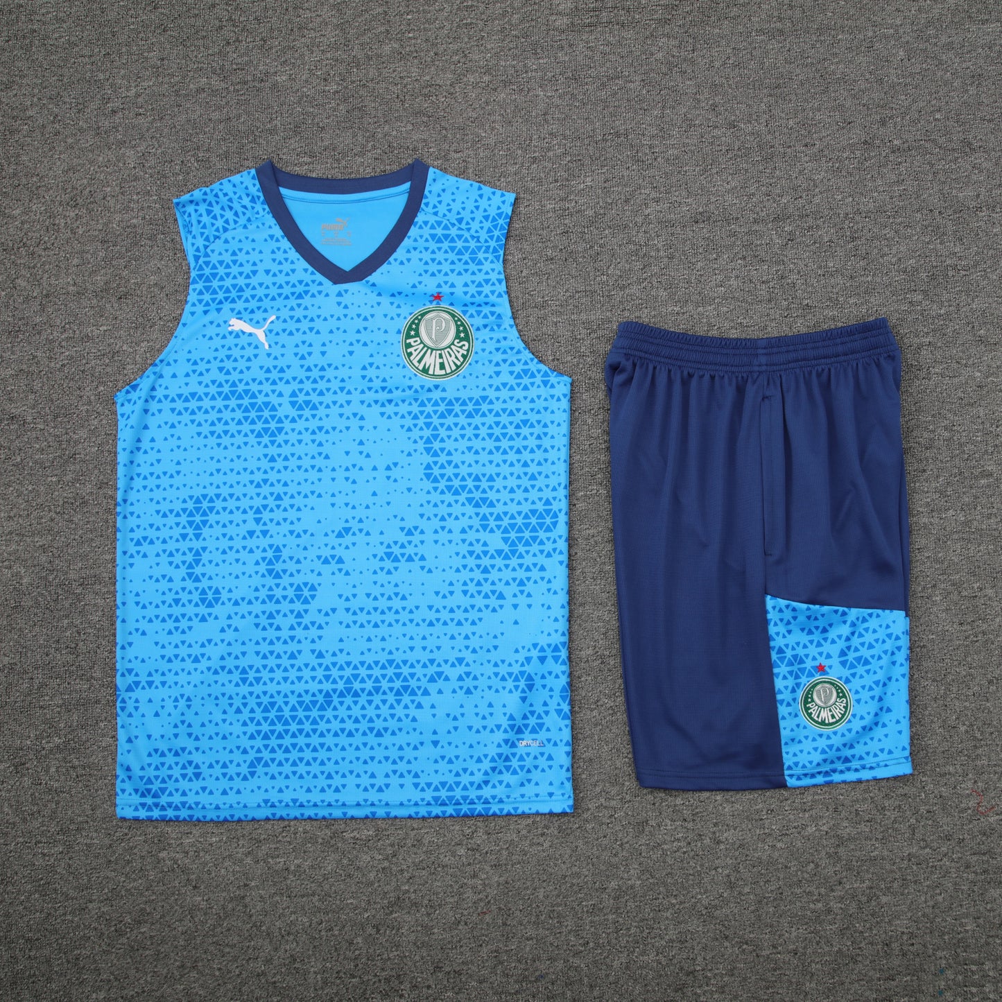 Palmeiras Vest Set-Light Blue and Navy Blue
