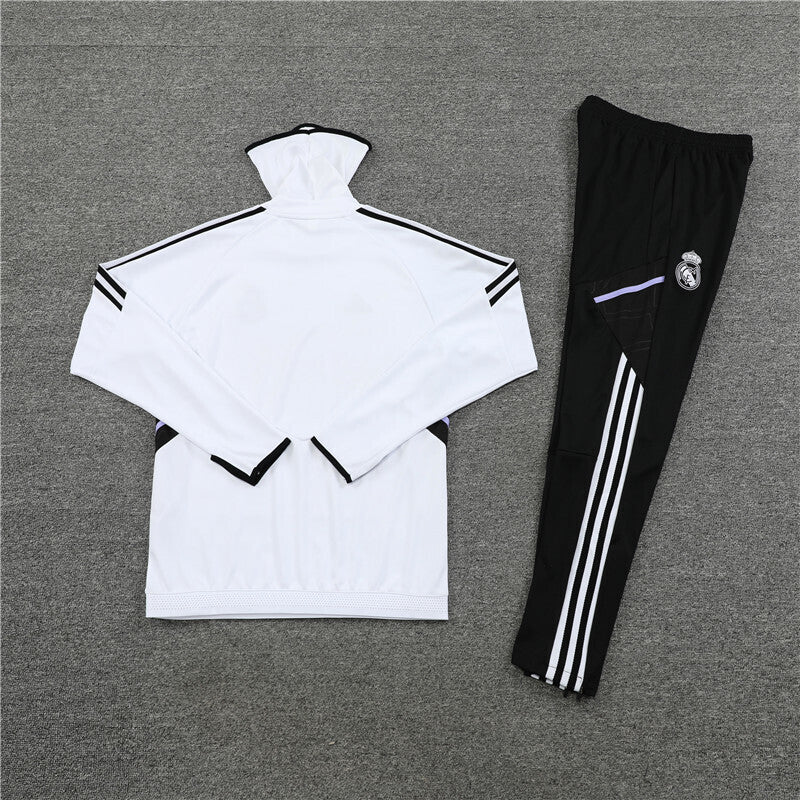 Real Madrid Tracksuit-White and Black