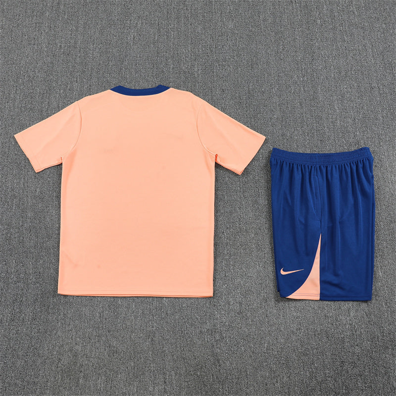 France Shorts Set-Cream and Dark Blue
