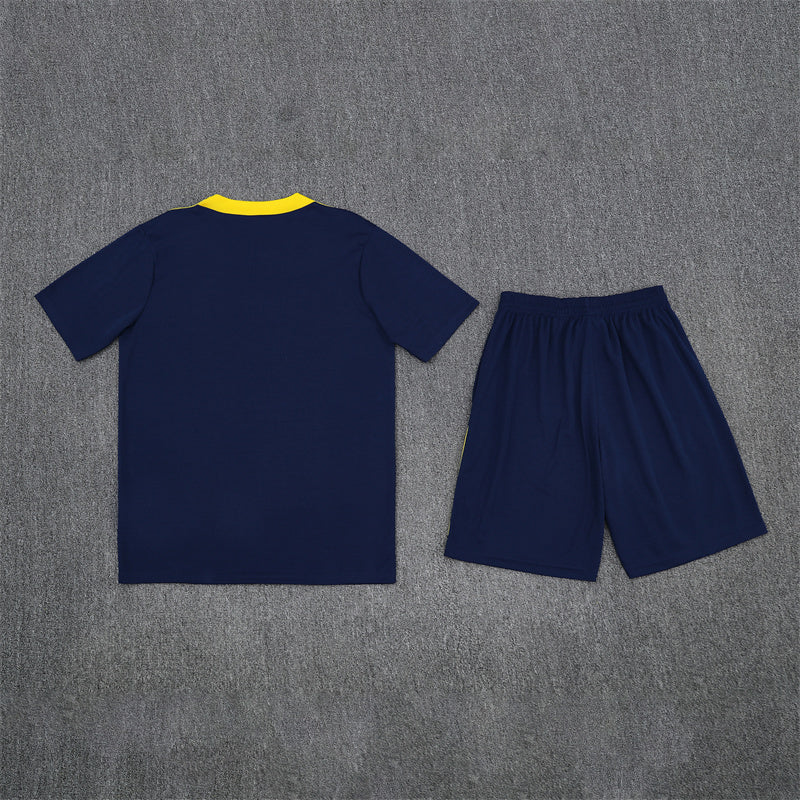 Atletico Madrid Shorts Set-Navy Blue and Yellow