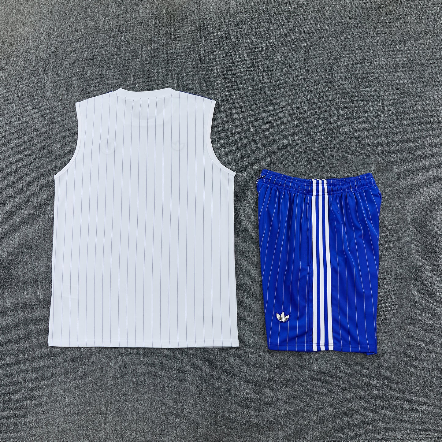 Chelsea Vest Set-White and Blue