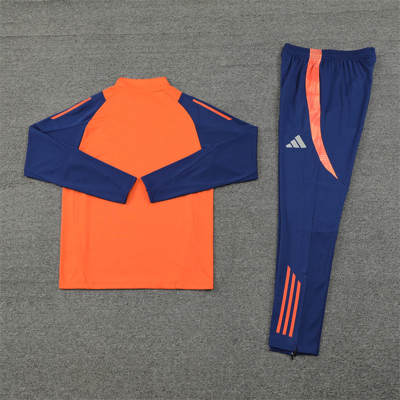 Manchester United Tracksuit-Orange and Navy Blue