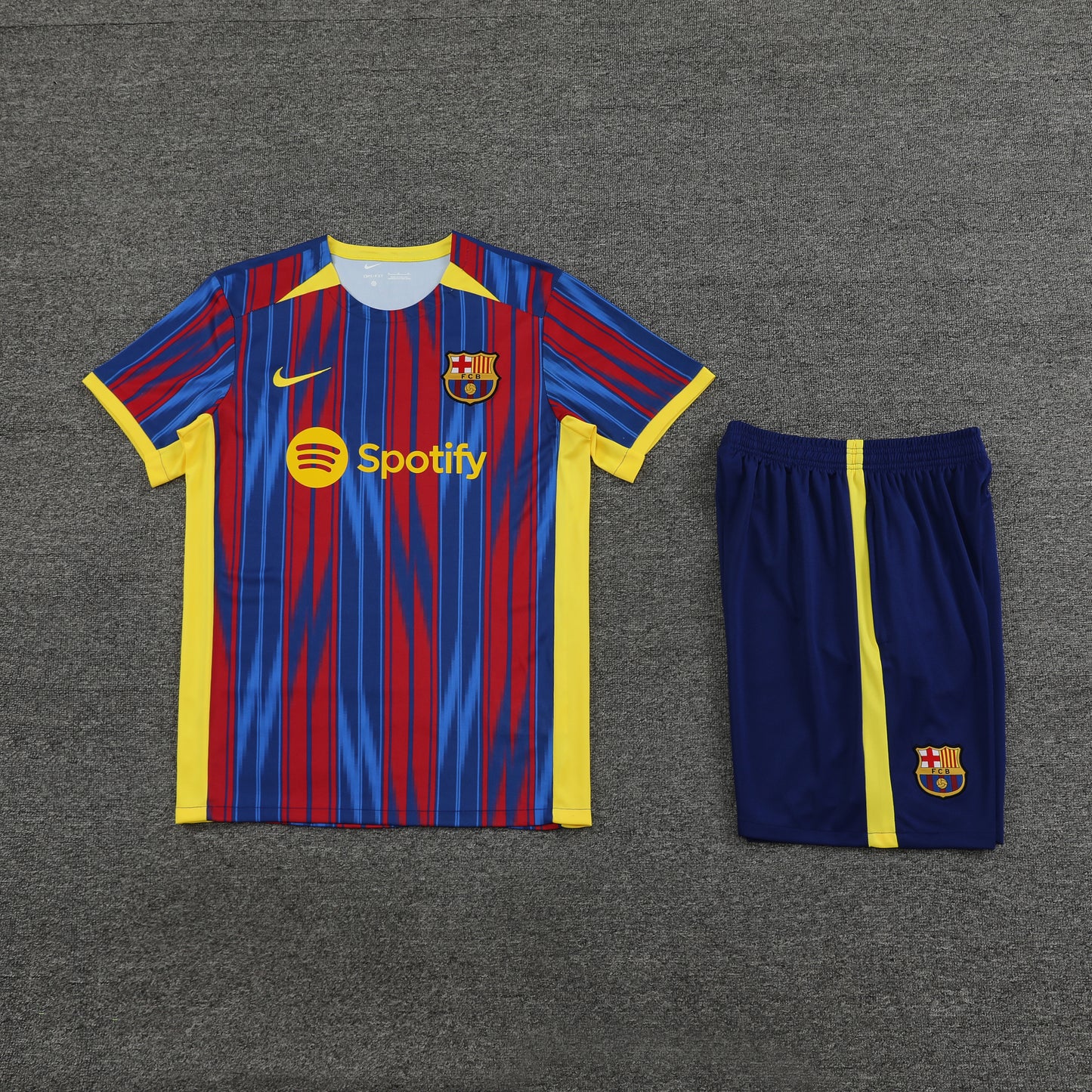 Barcelona Shorts Set-Red, Blue and Yellow
