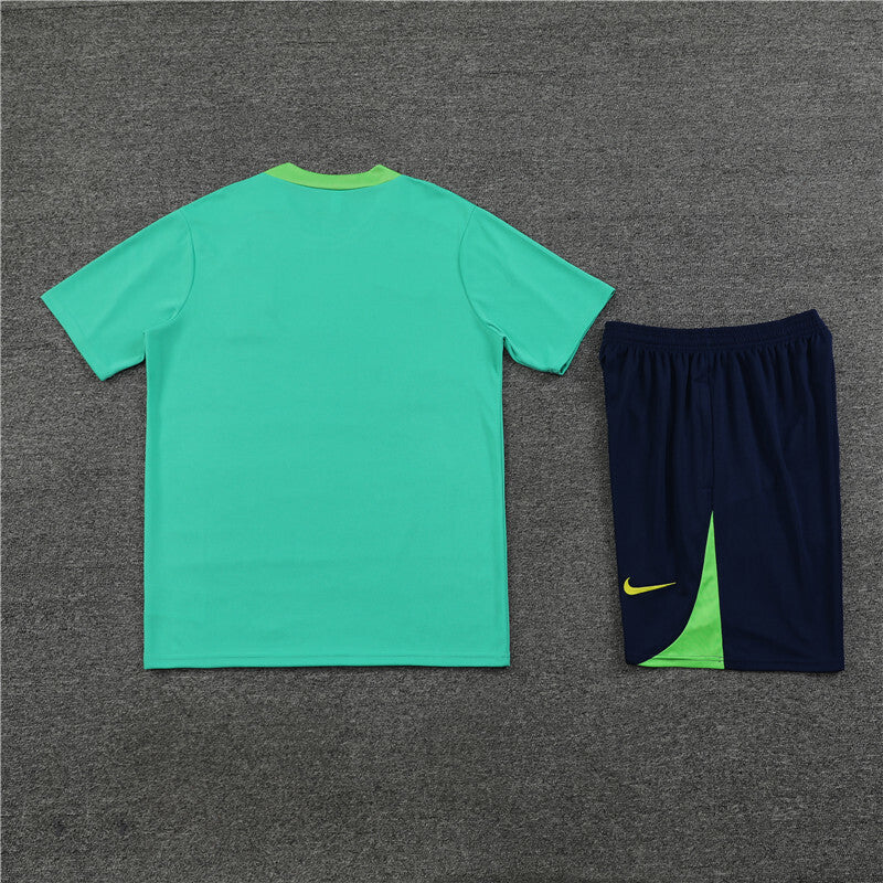 Brazil Shorts Set-Green and Navy Blue