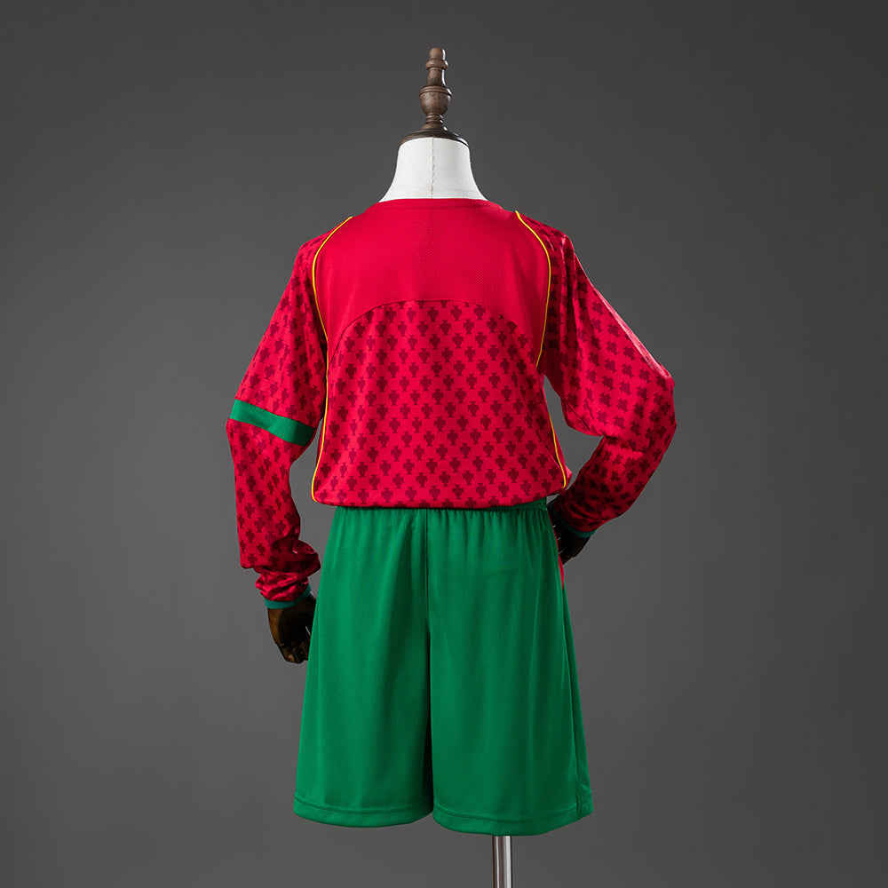 Portugal 2004 Home Retro Long Sleeve Kids Kit