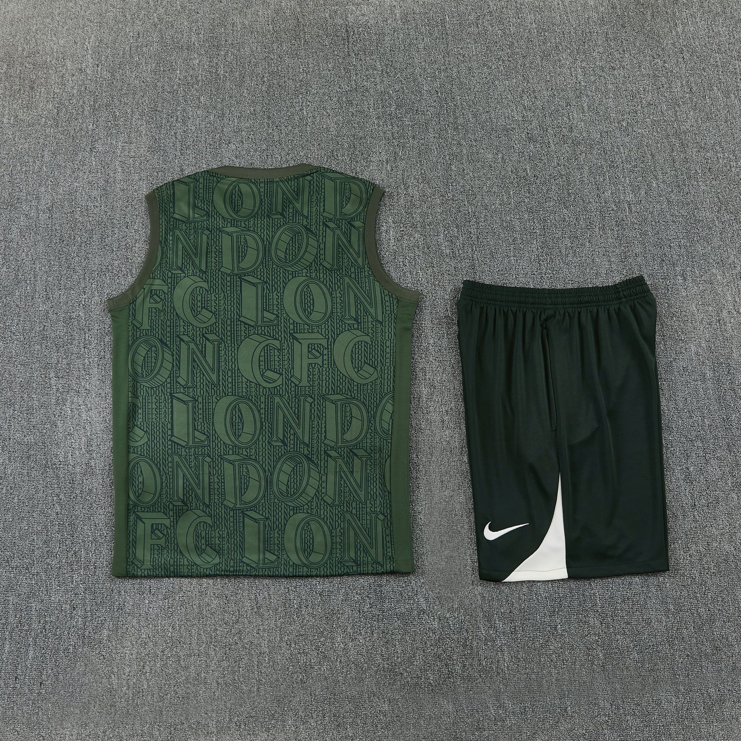 Chelsea Vest Set-Dark Green and Black