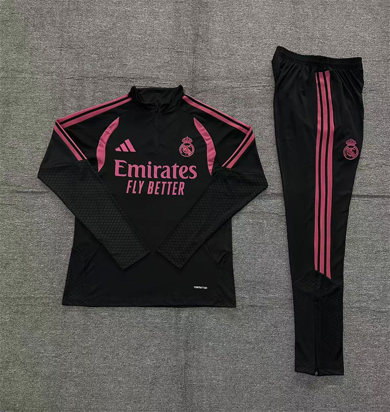 Real Madrid Tracksuit-Black and Pink