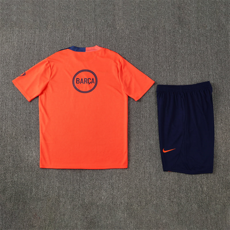 Barcelona Shorts Set-Orange and Navy Blue