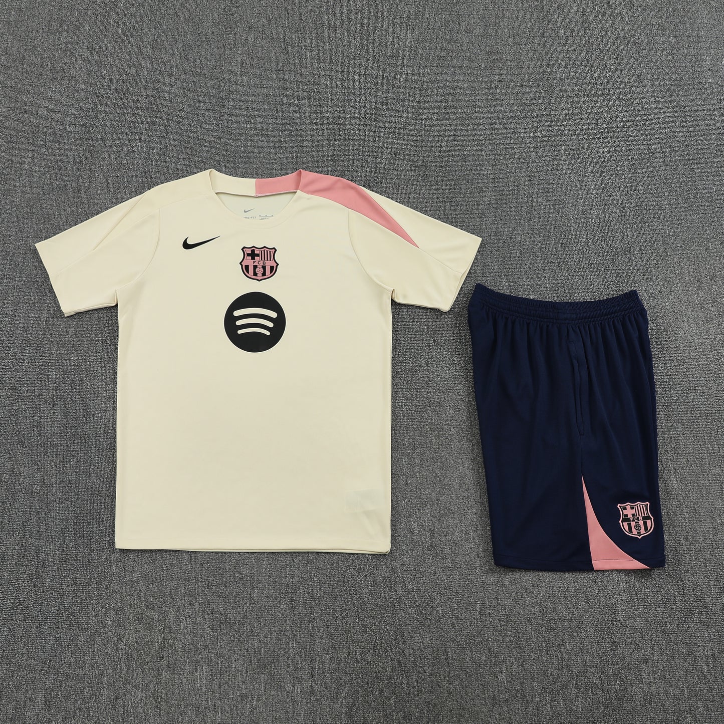 Barcelona Shorts Set-Cream and Navy Blue