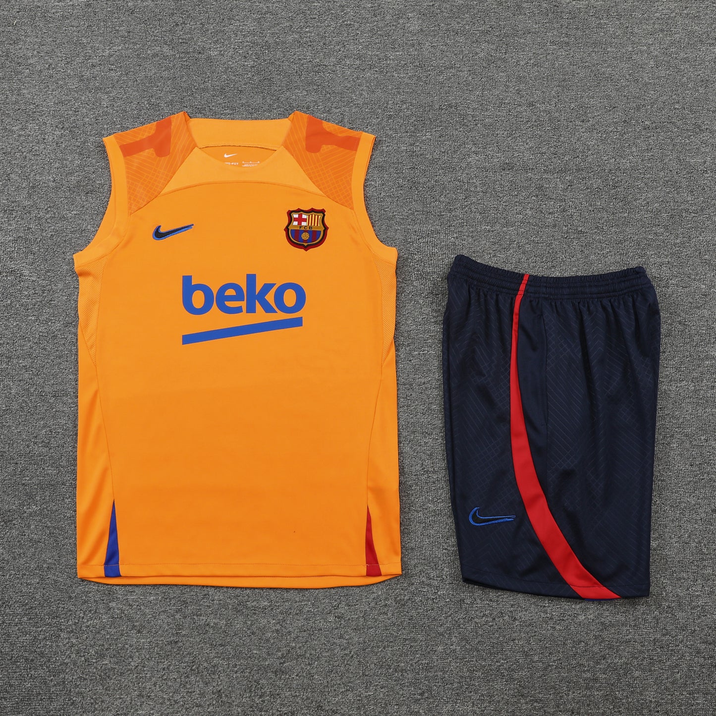 Barcelona Vest Set-Orange and Black