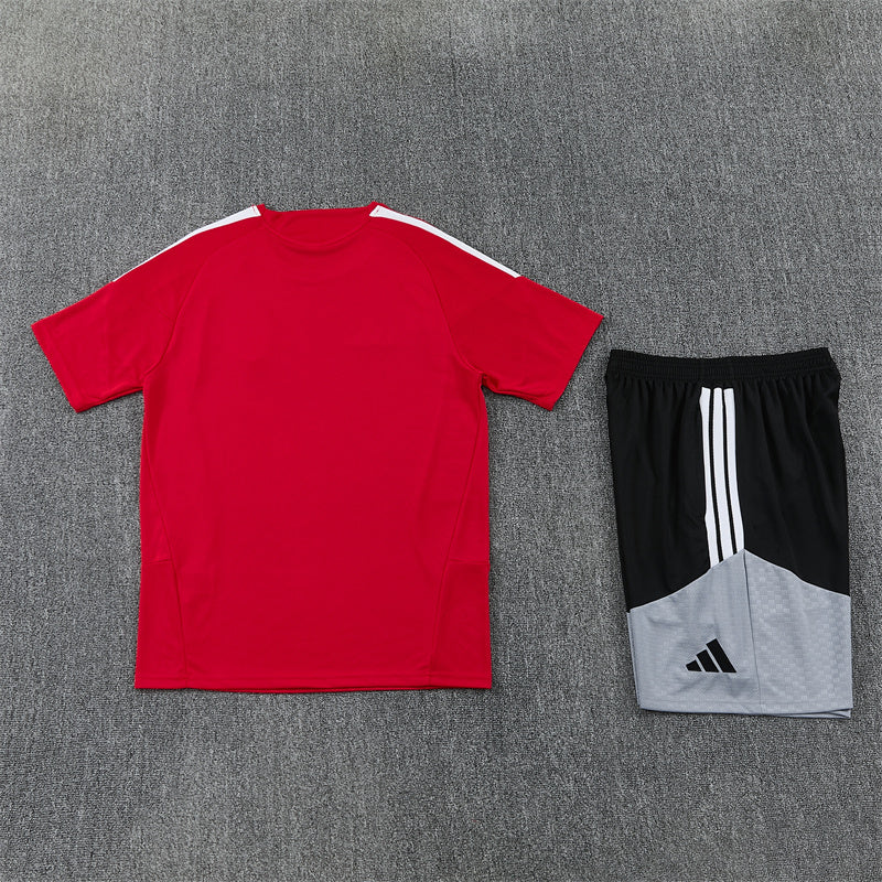 Spain Shorts Set-Red, Black and Grey