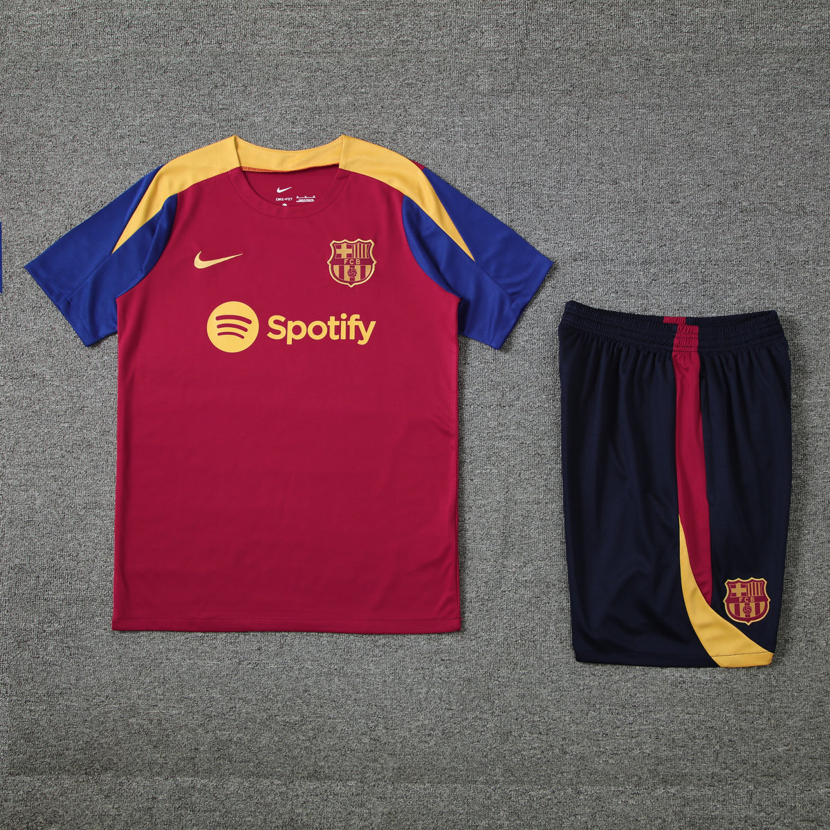 Barcelona Shorts Set-Maroon and Black