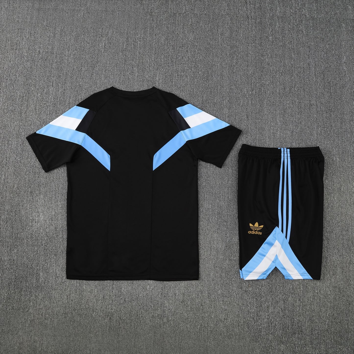 Argentina Shorts Set-Black and Blue