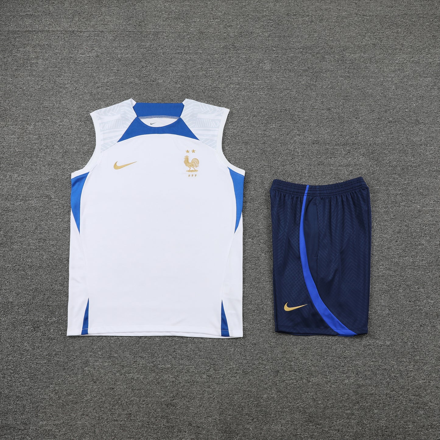 France Vest Set-White and Navy Blue