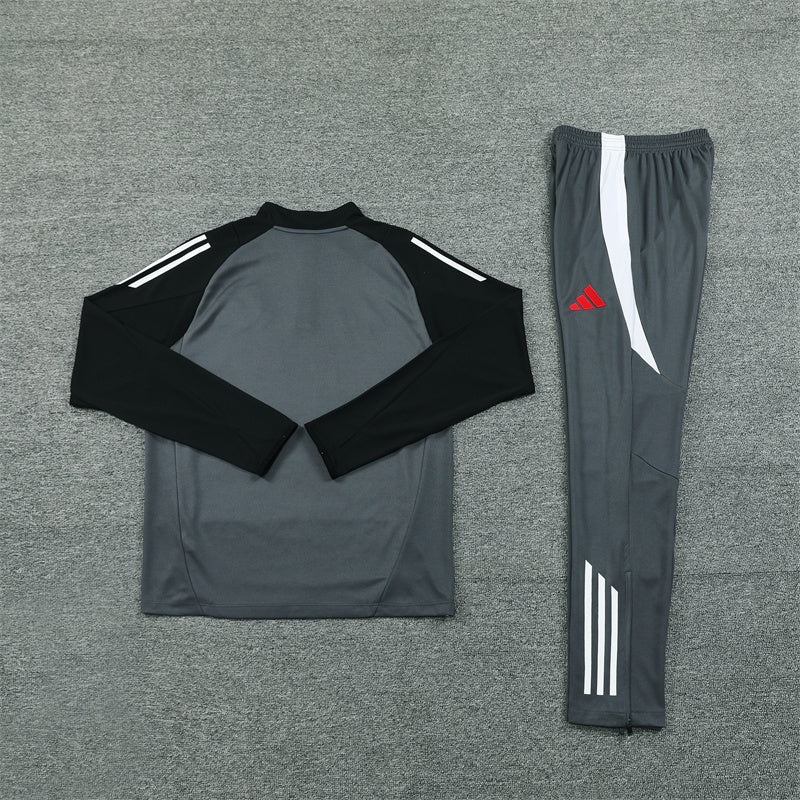 Manchester United Tracksuit-Dark Grey and Black