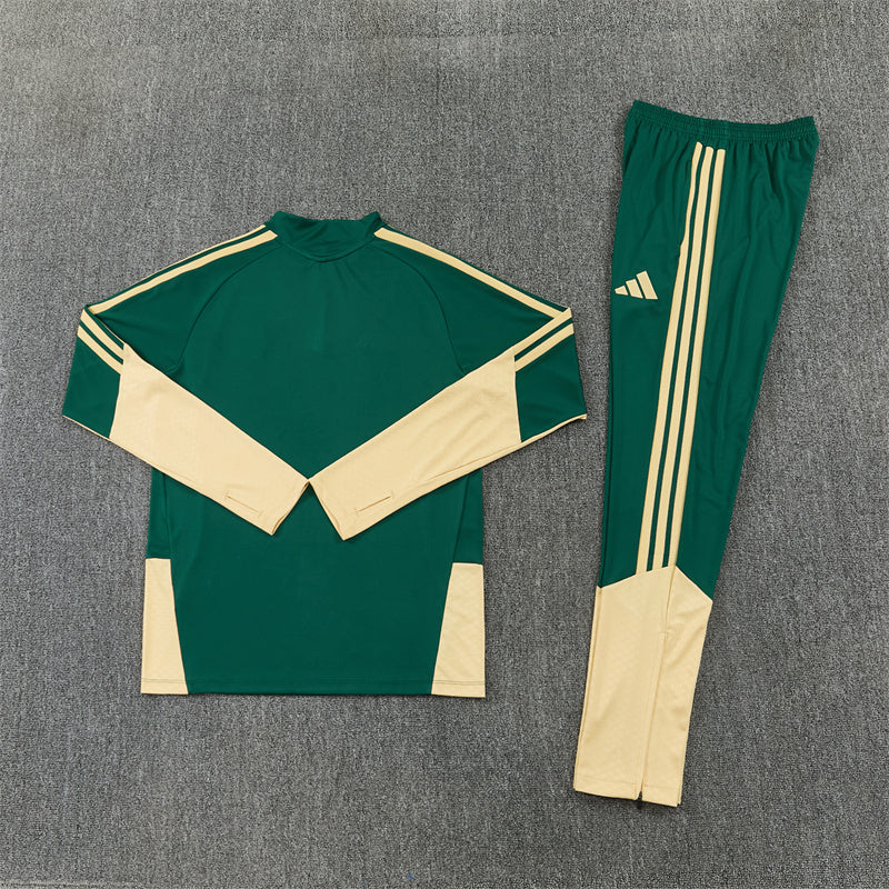 Real Madrid Tracksuit-Dark Green and Cream