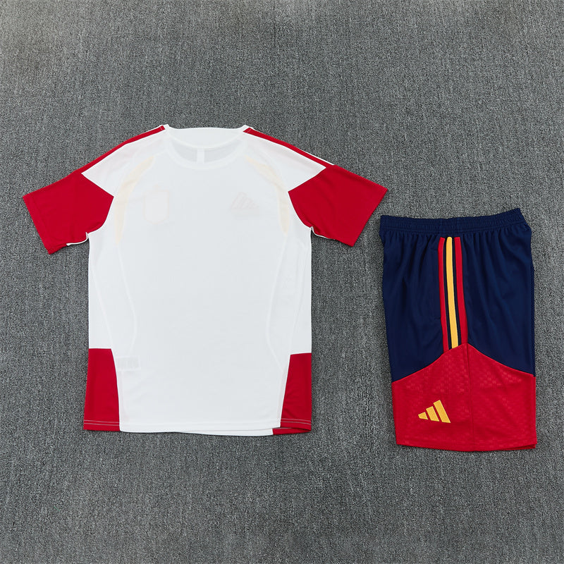 Spain Shorts Set-White and Navy Blue