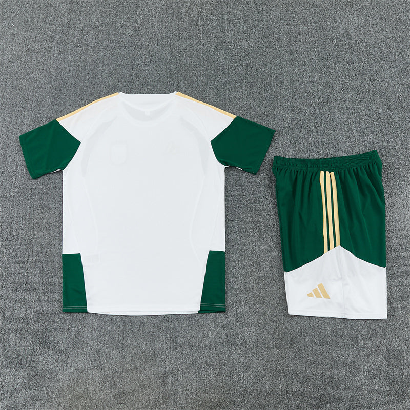 Italy Shorts Set-White and Dark Green