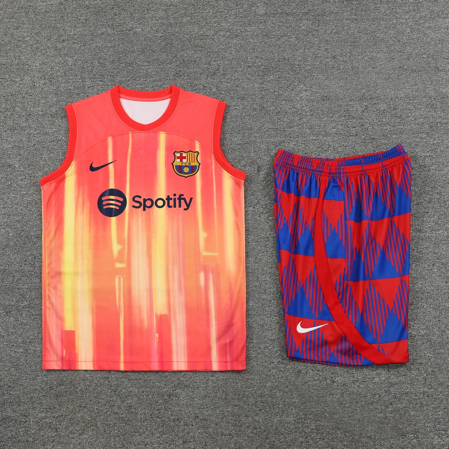 Barcelona Vest Set-Orange, Red and Blue