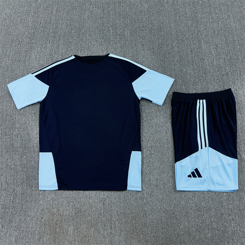 Argentina Shorts Set-Navy Blue and Blue