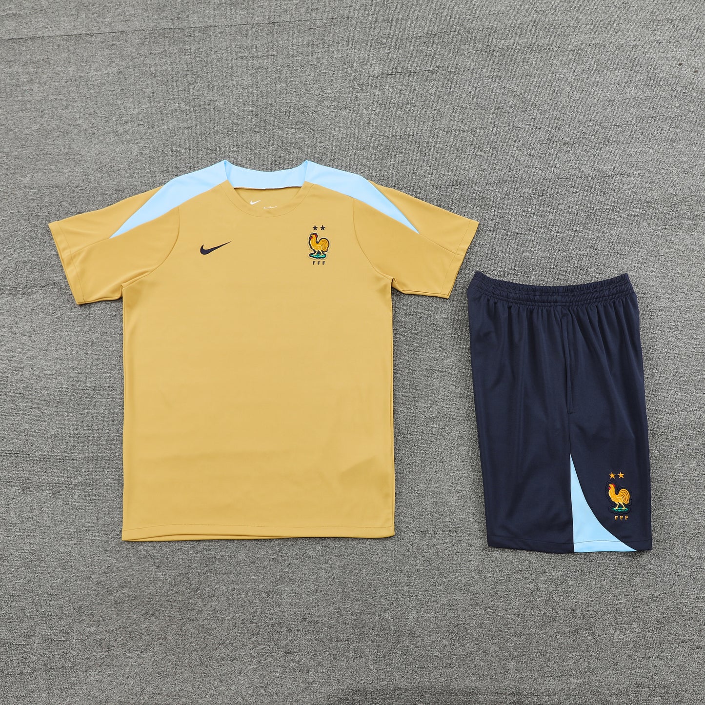 France Shorts Set-Golden and Navy Blue