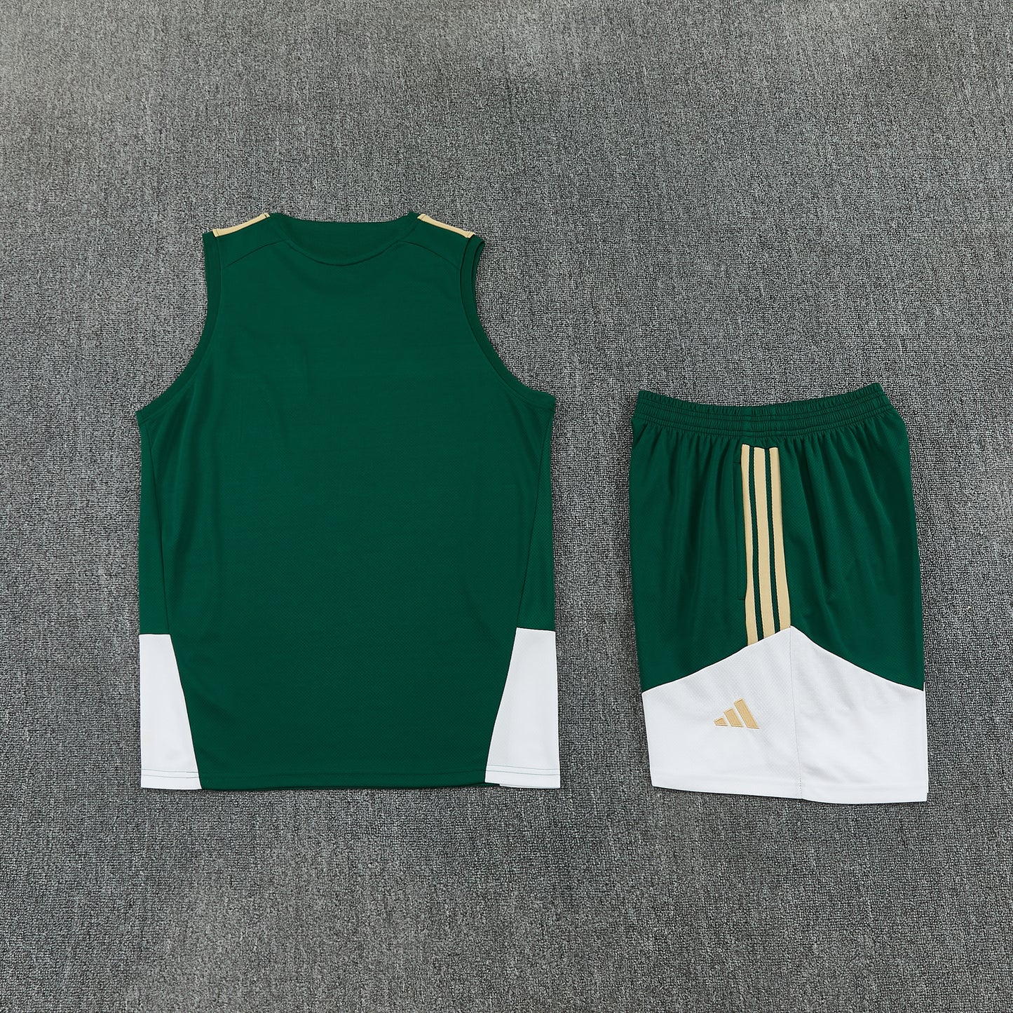 Italy Vest Set-Dark Green and White
