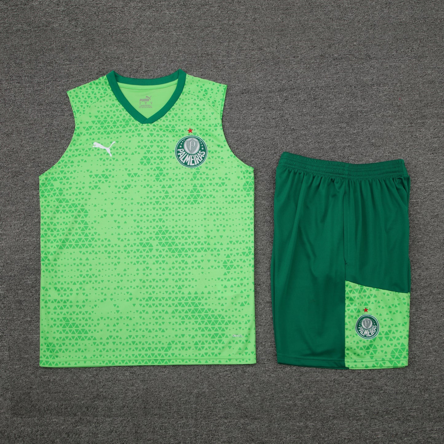 Palmeiras Vest Set-Green and Dark Green