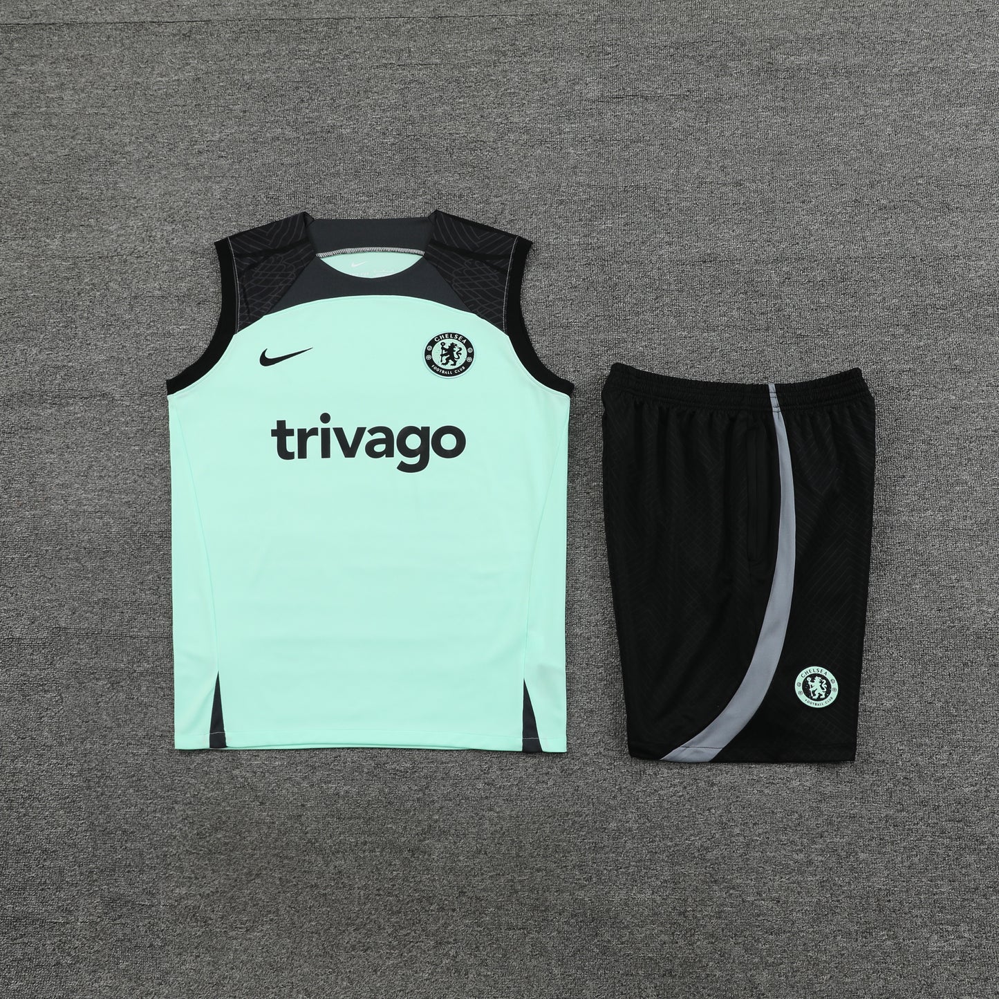 Chelsea Vest Set-Light Blue and Black