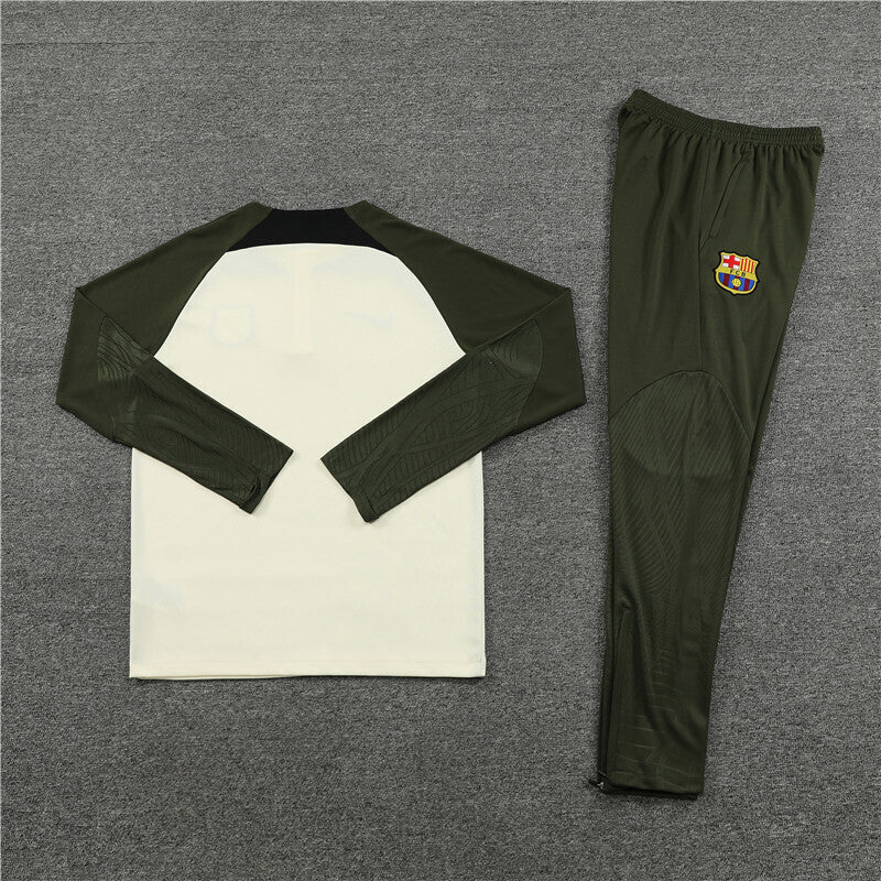 Barcelona Tracksuit-Cream and Dark Green