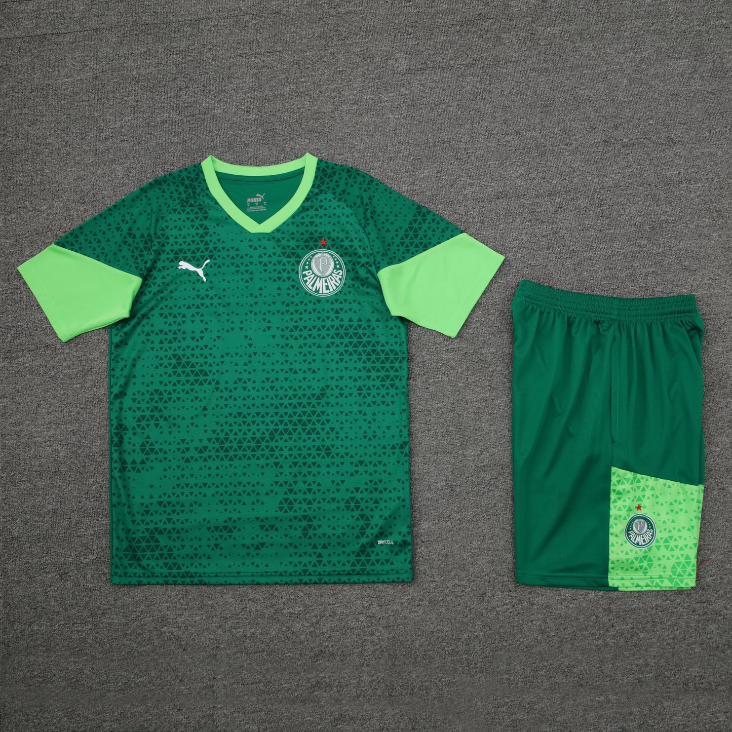 Palmeiras Shorts Set-Dark Green and Green