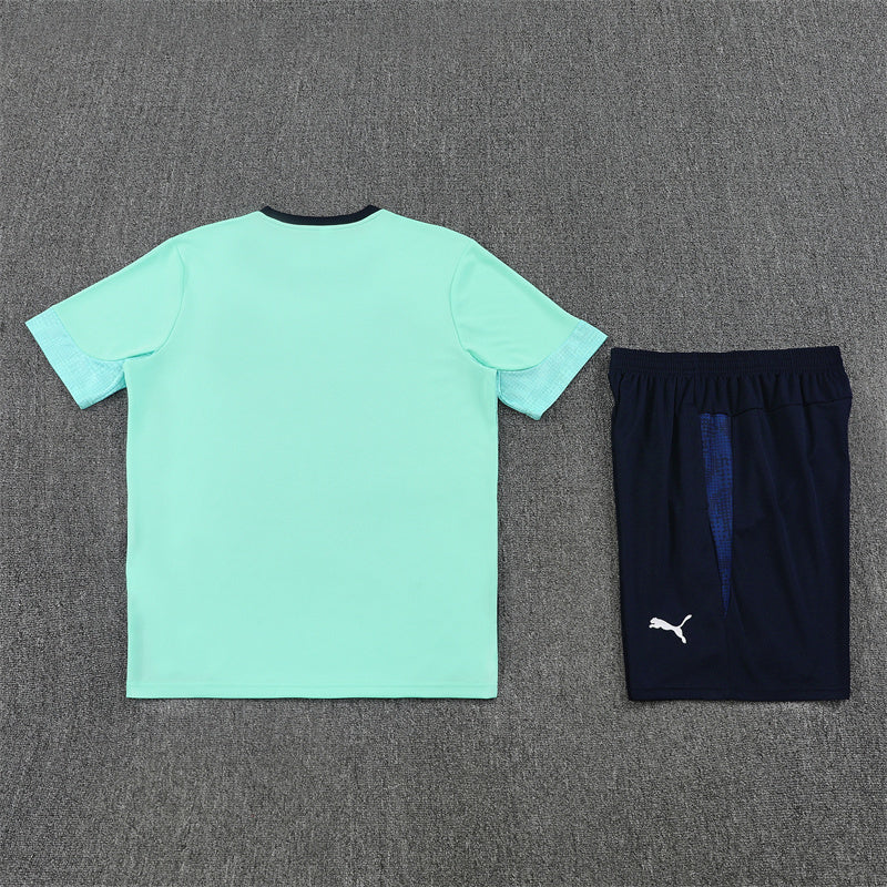 Olympique de Marseille Shorts Set-Neon Green and Black