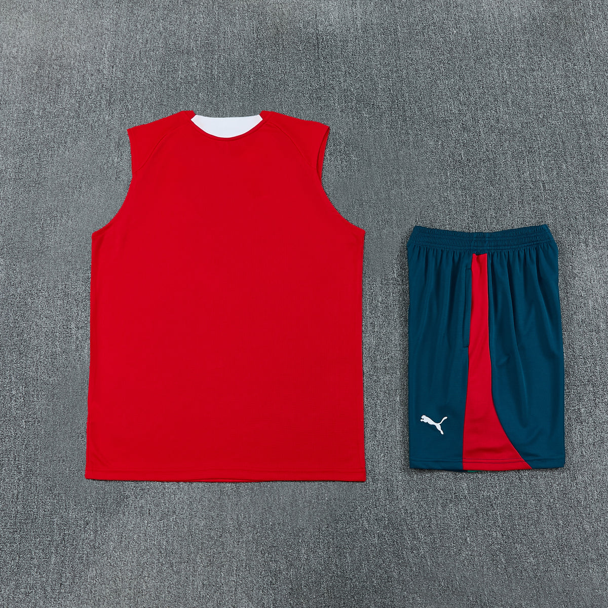Portugal Vest Set-Red and Navy Blue