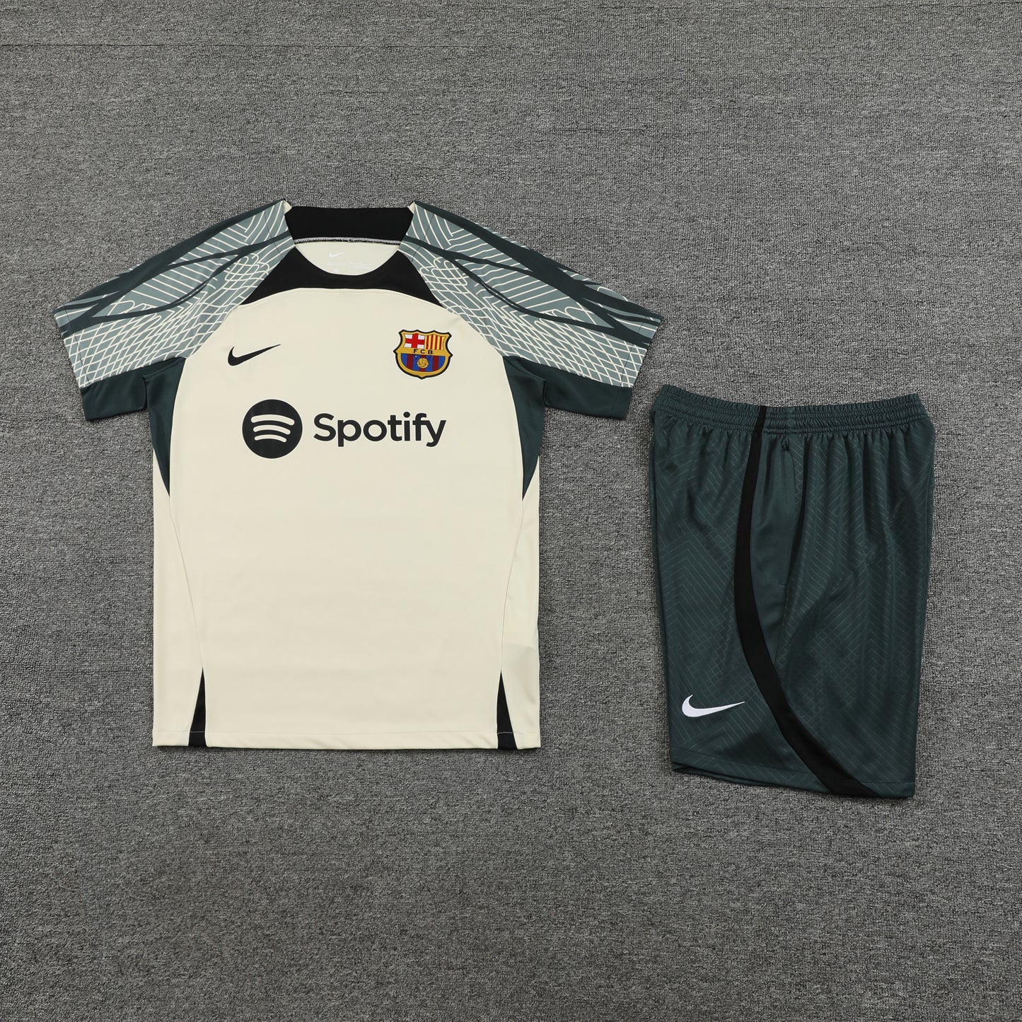 Barcelona Shorts Set-Cream and Dark Grey