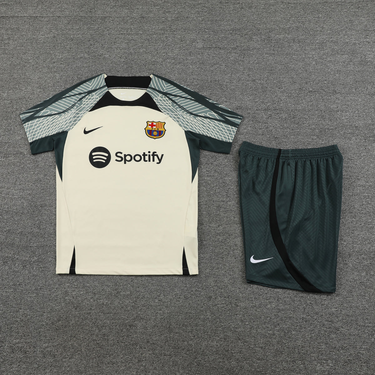 Barcelona Shorts Set-Cream and Dark Grey