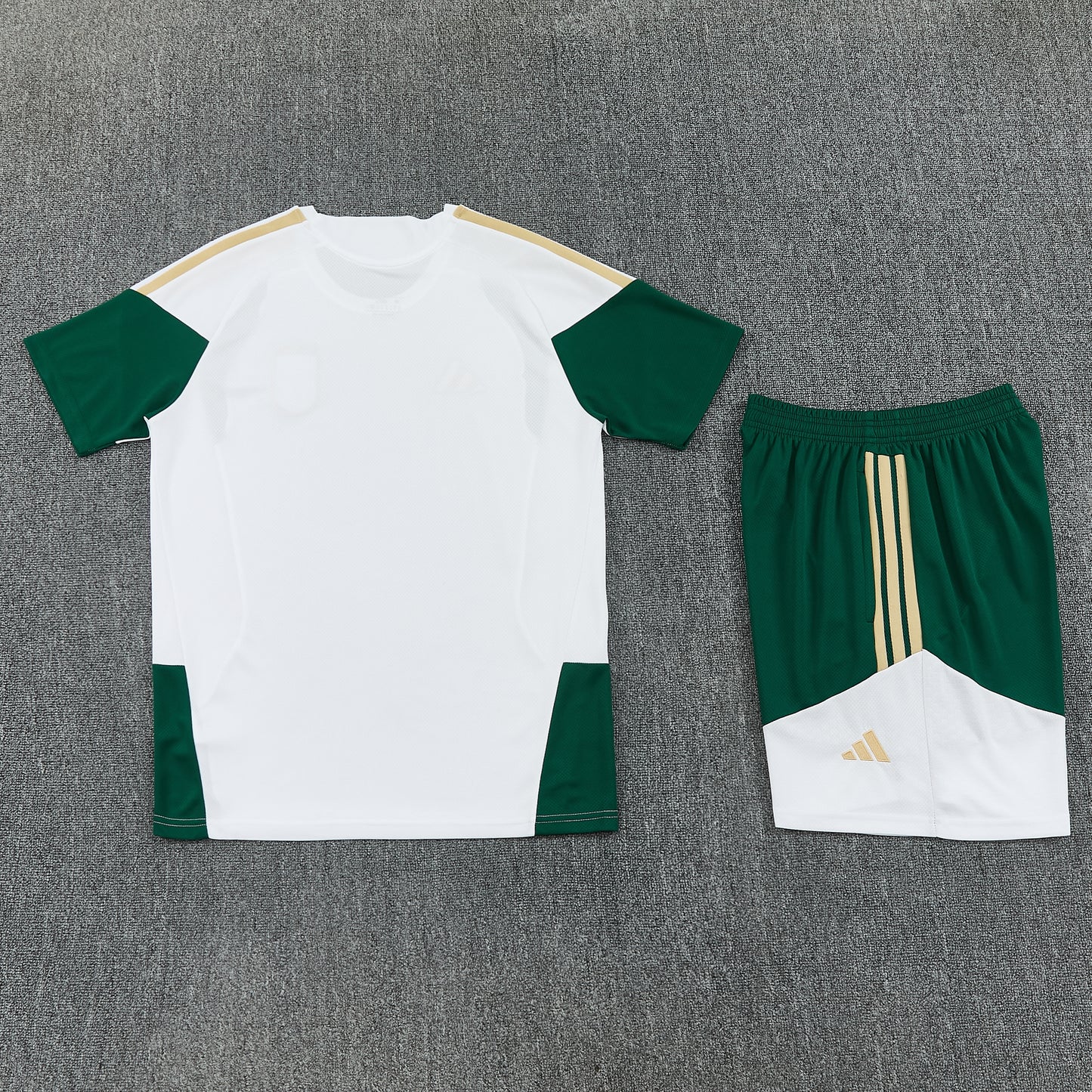 Italy Shorts Set-White and Dark Green