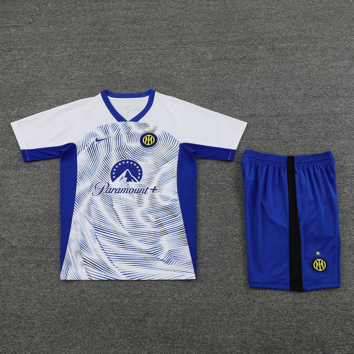 Inter Milan Shorts Set-White and Dark Blue