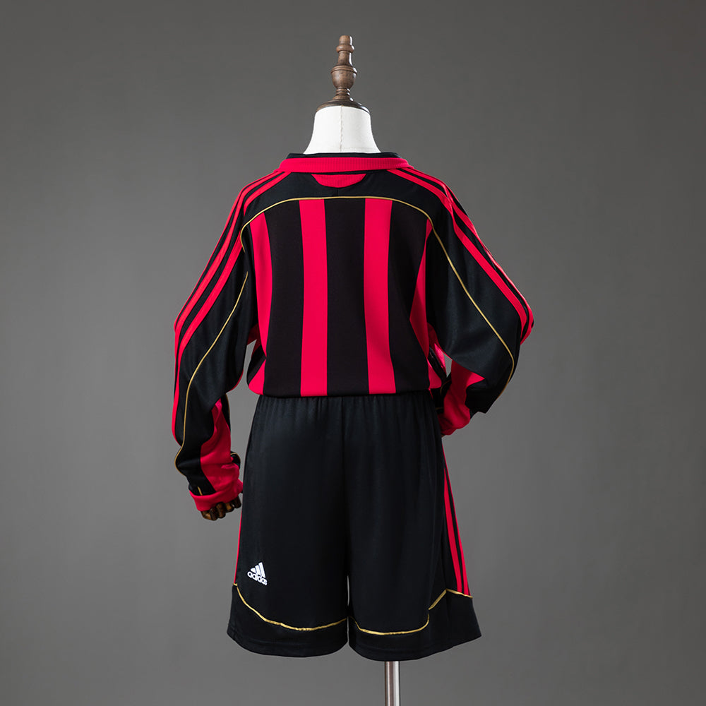 AC Milan 06/07 Home Retro Long Sleeve Kids Kit