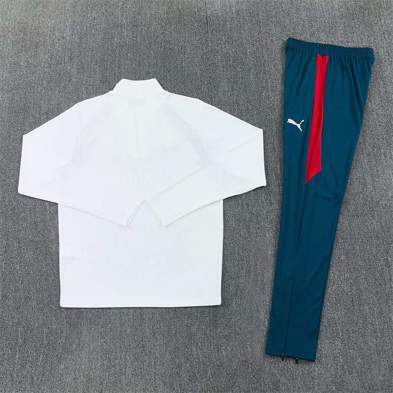 Portugal Tracksuit-White and Oceanic Blue