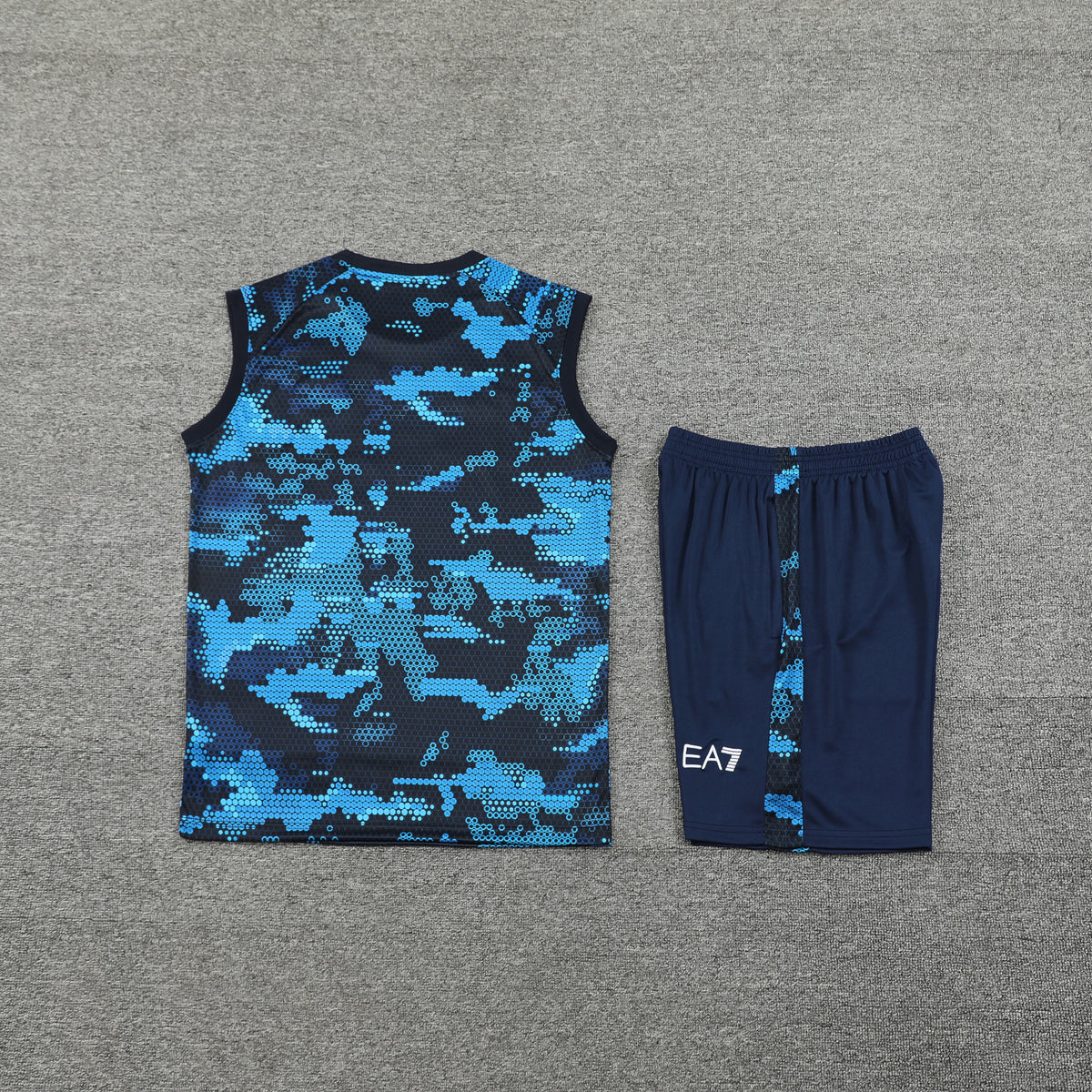 Napoli Vest Set-Black and Blue