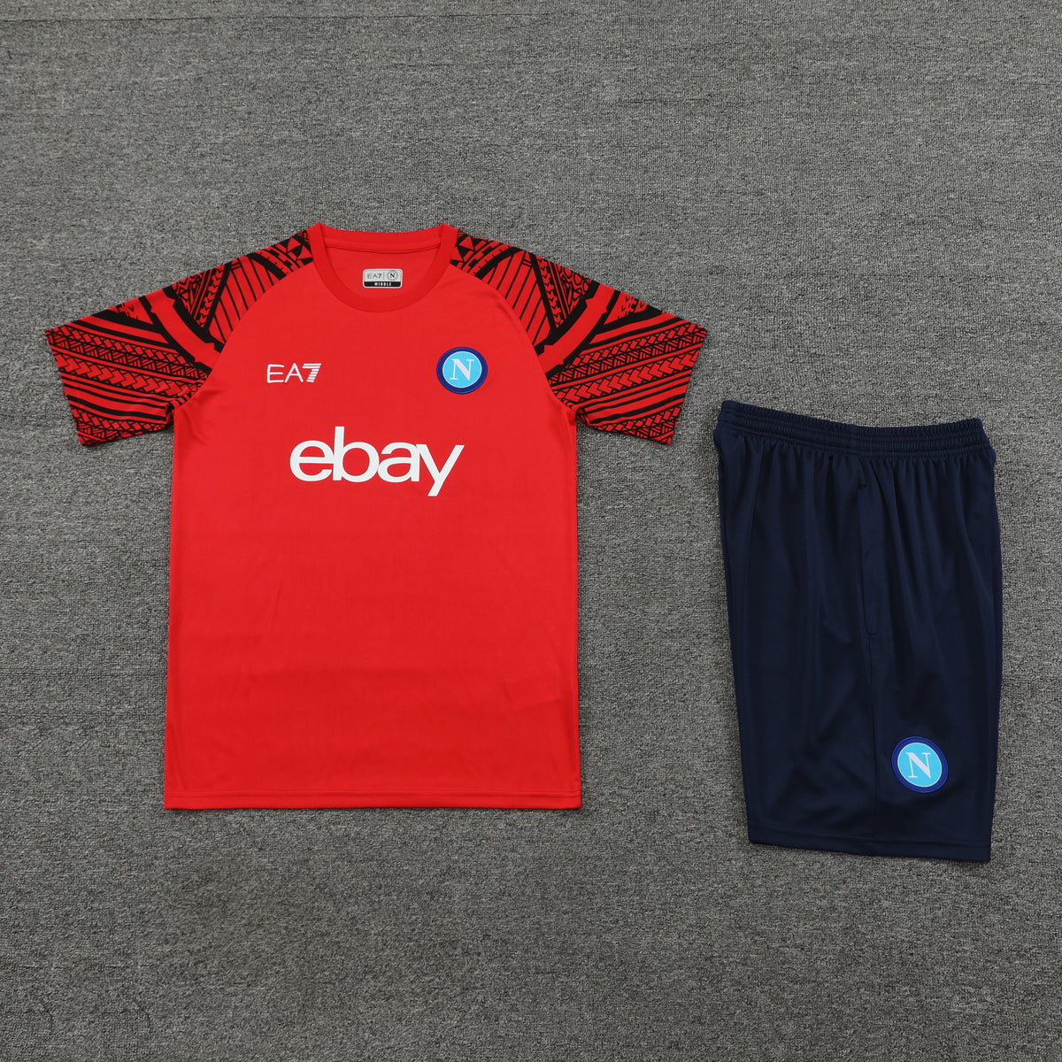 Napoli Shorts Set-Red and Navy Blue