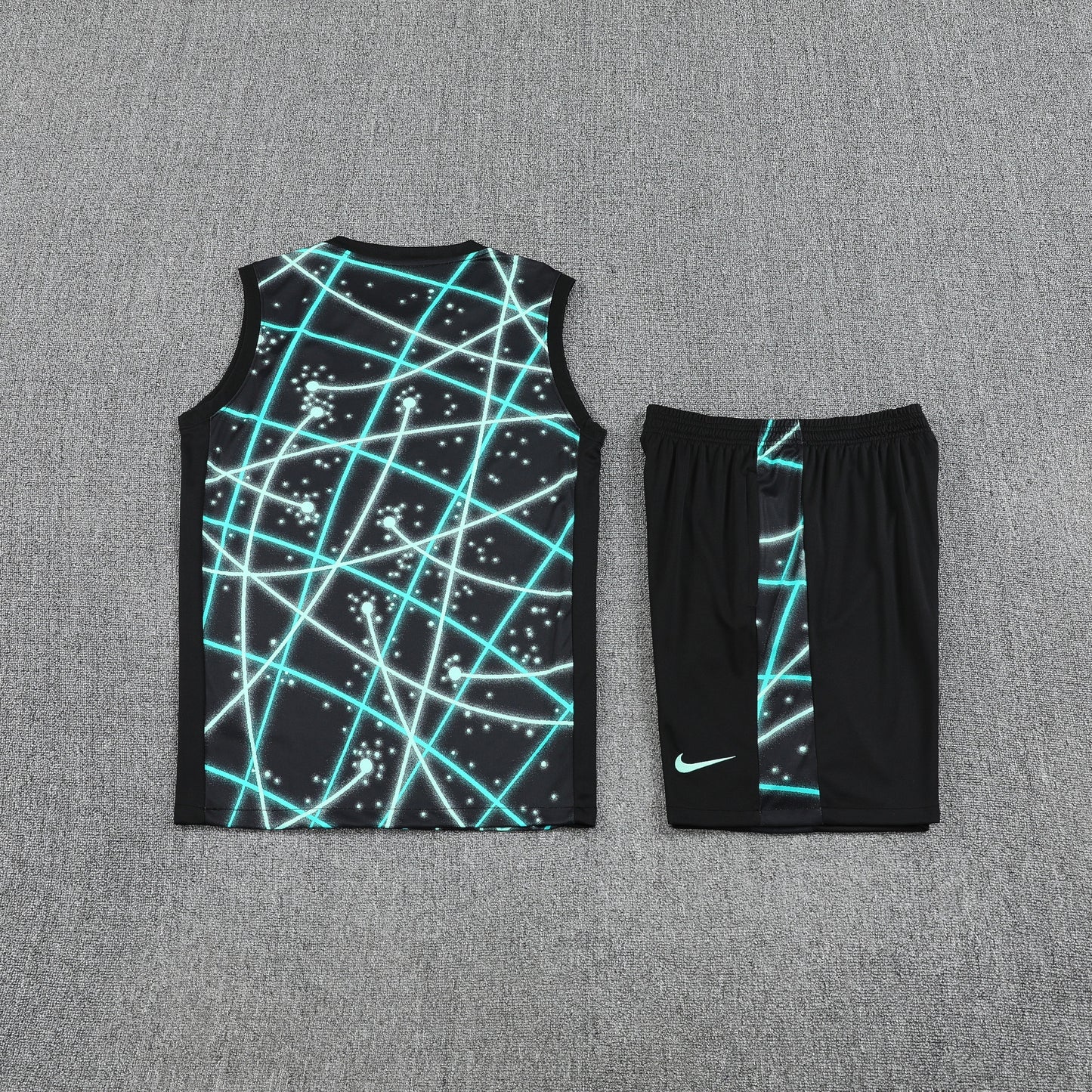 Inter Milan Vest Set-Black and Neon Green